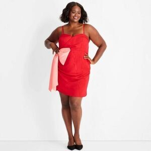 Future Collective Sweetheart Red Dress with Pink Bow Size XXL NWT
